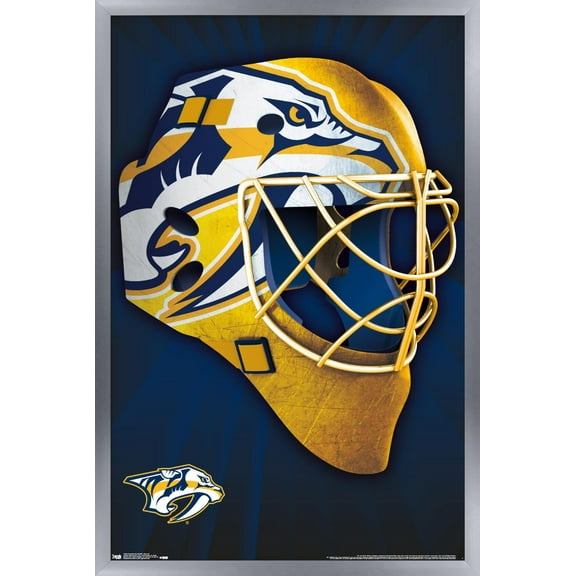 NHL NashVille Predators - Mask 16 Wall Poster, 14.725" x 22.375", Framed