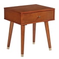 thumbnail image 2 of Home Square Side Table with Drawer in Light Walnut & Brown Finish - Set of 2, 2 of 8
