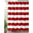 thumbnail image 2 of Red Stripes Extra Long Shower Curtain Set, Waterproof Shower Curtains for Bathroom, Simple Red White Texture Washable Fabric Cloth Bath Curtain for Bathtub Decoration with Hooks 72x96 Inches, 2 of 6