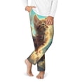thumbnail image 2 of Yiaed Sunshine Cloud Cute Cat Print Teenagers' Lounge Pants, Loose PJ Bottoms, Long Pajama Pants for Men-Large, 2 of 6