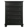 thumbnail image 4 of 6pc Traditional Bedroom Black Set Queen Platform Bed Two Nightstands Dresser Mirror Chest Wooden Furntiure, 4 of 7