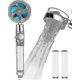 thumbnail image 1 of Cabezal de ducha de mano turboalimentado, cabezal de ducha propulsado por hélice, ahorro de agua a alta presión, con botón de pausa, rotación de 360 grados, 1 of 4
