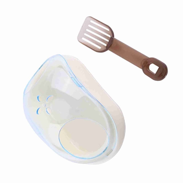 Bath Pet Hamster Baño Baña Limitadora Transparente Baño de Baño de Ardilla de PlásTico Con Azul de Pala