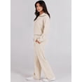 thumbnail image 3 of Women 2 Piece Outfits Sweatsuit Set 2023 Fall Oversized Half Zip Sweatshirt Wide Leg Sweatpant Lounge Set Tracksuit, 3 of 5