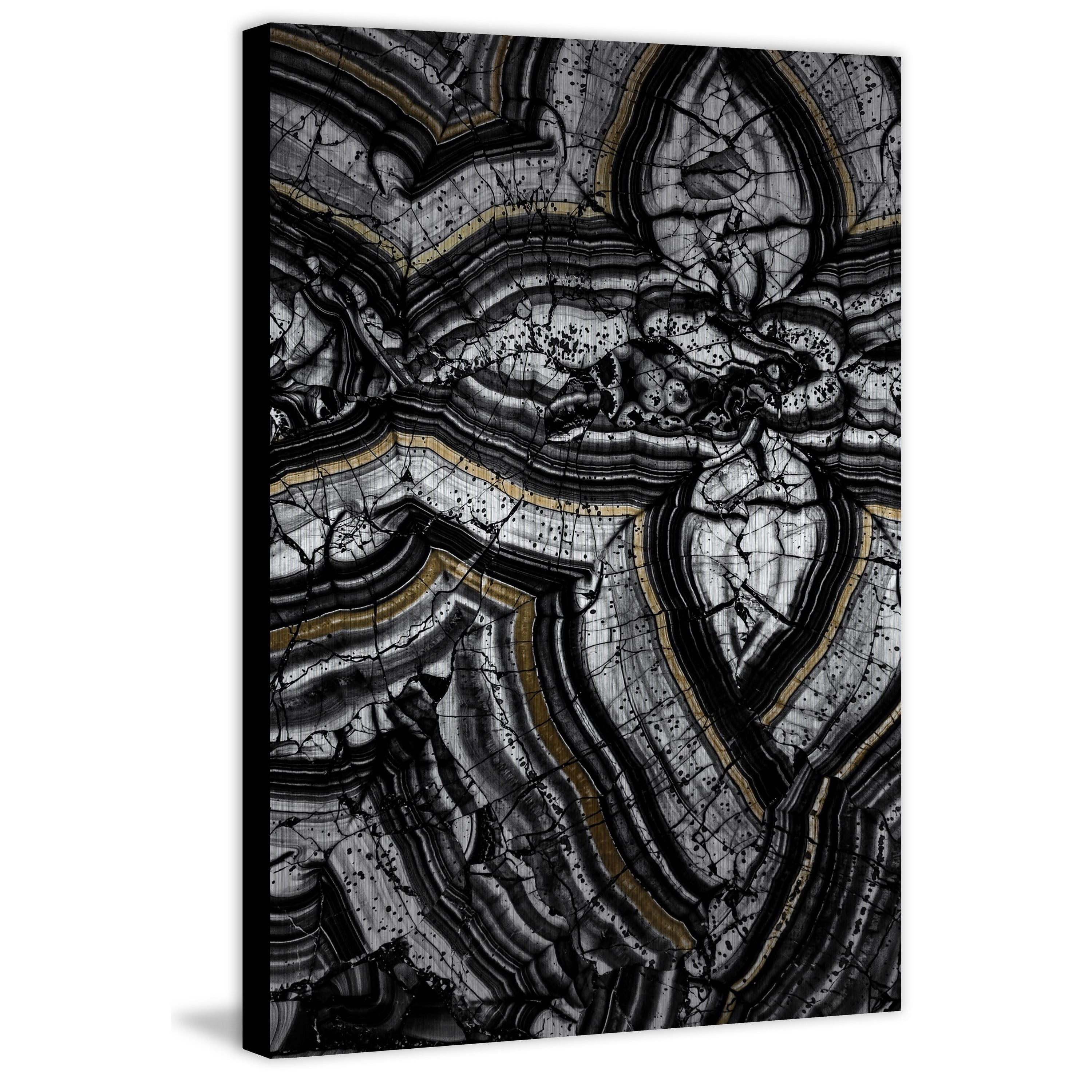 Marmont Hill - "Layer Fragments" Painting Art Print On Brushed Aluminum, 30.0" x 1.5"