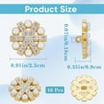 thumbnail image 2 of 10Pcs Pearl Buttons Alloy Rhinestone Shank Buttons Golden Flatback Beads Brooches Elegant Embellishment Accessory DIY Craft for DIY Wedding Party Bags Shoes Dress Home Decoration, 2 of 9