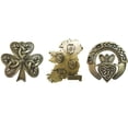 thumbnail image 2 of Bronze Plaques Set of 3 Metal Wall Signs - Irish Shamrock, Provinces of Ireland and Claddagh Ring by Royal Tara, 2 of 2