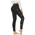 thumbnail image 4 of Clover Outline Print High Waisted Leggings for Women Stretchy Yoga Trousers Tummy Control Sports Bottoms St. Patrick's Day Activewear, 4 of 6