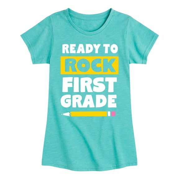 Instant Message - Ready to Rock First Grade - Toddler And Youth Girls Short Sleeve Graphic T-Shirt