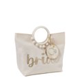 thumbnail image 3 of No Boundaries Women's Bridal Tote Bag with Pouch White "Bride" Print, 3 of 5