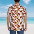thumbnail image 4 of Sikiie Santa Claus bells Snowman Print Men's Hawaiian Shirt, Summer Beach Button Pocket Short Sleeve T-Shirt,3X-Large, 4 of 7