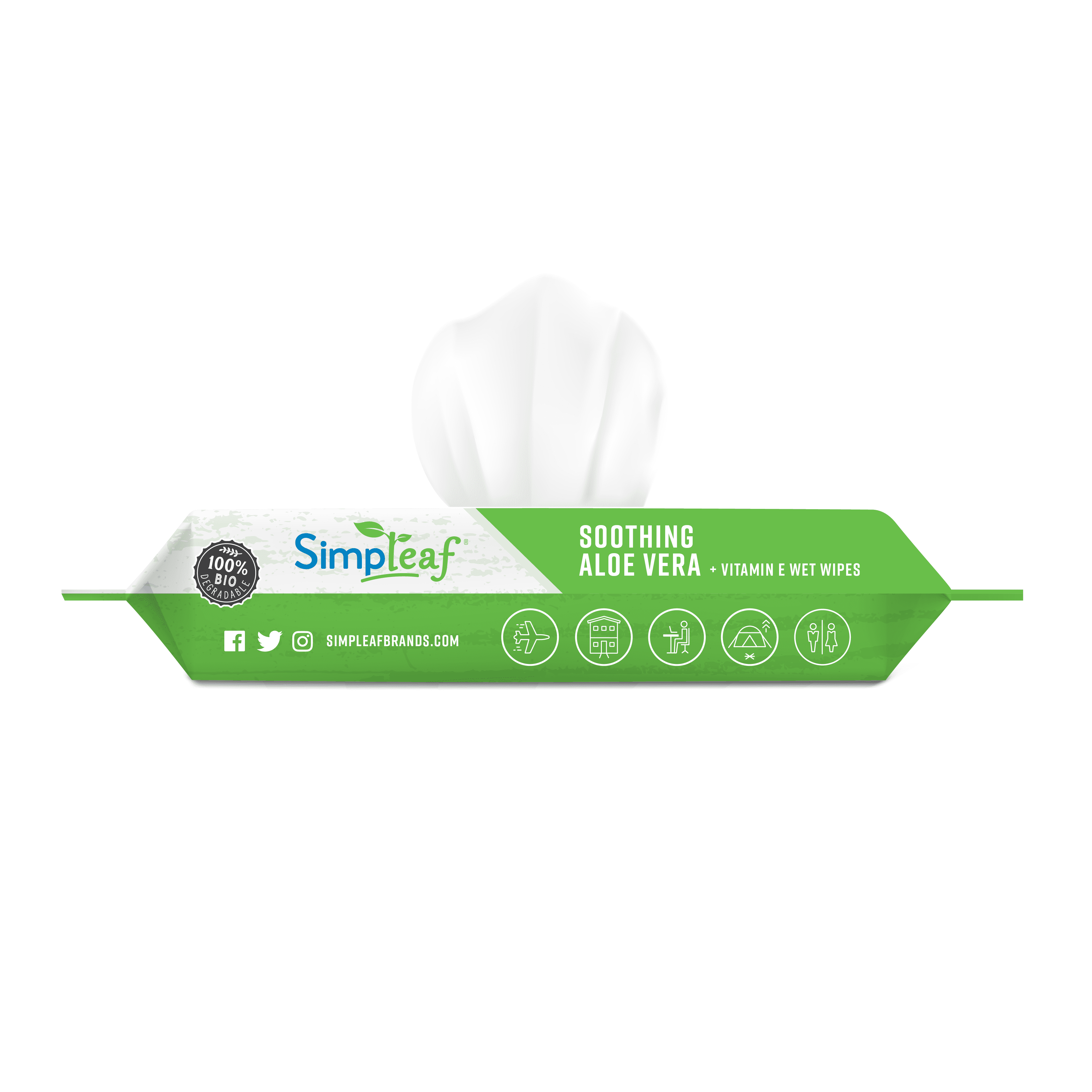 Simpleaf Flushable Wet Wipes | Eco- Friendly, Paraben & Alcohol Free | Hypoallergenic & Safe for Sensitive Skin | Soothing Aloe Vera & Vitamin E Formula | (25-Count) 16 Pack - Bundle and Save