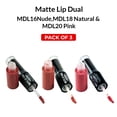 thumbnail image 4 of Ebo Matte Lip Dual Lipstick & Matte Finish Lipgloss Long Lasting 20 Pink, 18 Natural &16 Nude ( 3 Pack ), 4 of 4