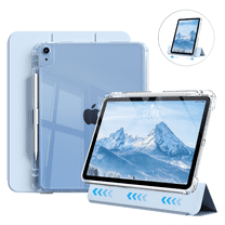 Kenke Case Compatible with iPad (A16) 11th Generation 11 inch 2025, iPad 10th Generation 10.9 Inch 2022 with Pencil Holder, Detachable Cover with Clear Hard Back Shell, Auto Sleep/Wake, Light Blue