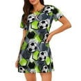 thumbnail image 1 of Easygdp Football Camisón de manga corta para mujer, informal, estampado, 1 of 6