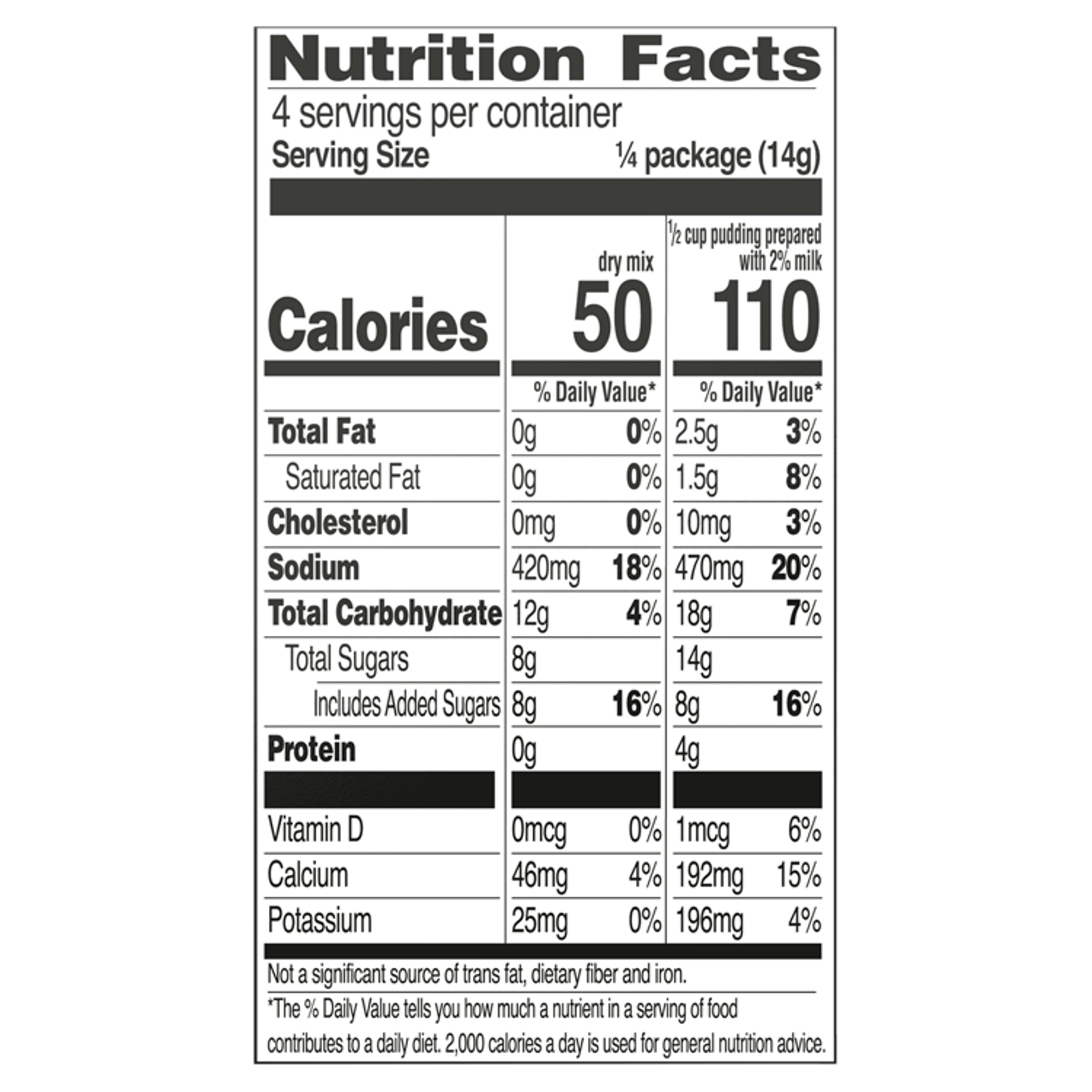 (2 pack) Royal Chocolate Instant Pudding, 14g Serving Size, 4 Servings, Includes One 2.03oz Box