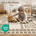 thumbnail image 4 of ODIKA 4'x6' Beige Cream Geometric Symbolic Design Washable Area Rug Intricate Patterns with Modern Flair for Home Office, Under Desk, Non-Slip Chair-Friendly, Flatwoven, 4 of 7