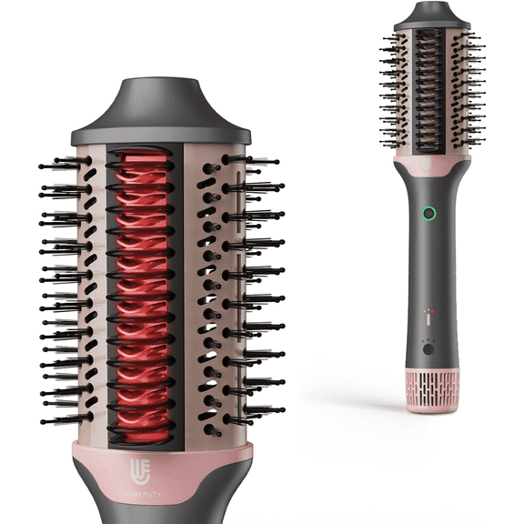 Webeauty Ionic Blow Dryer Brush, Hair Straightener, Hot Air Styler, One Step Volumizer for All Hair Types, Grey Pink