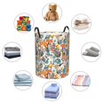 thumbnail image 4 of Sikiie Abstract Plants Mushroom Deer Print Round Dirty Clothes Basket, Waterproof Standing Foldable Storage Basket, for Laundry Room, Bedroom, Bathroom Storage-Small, 4 of 6