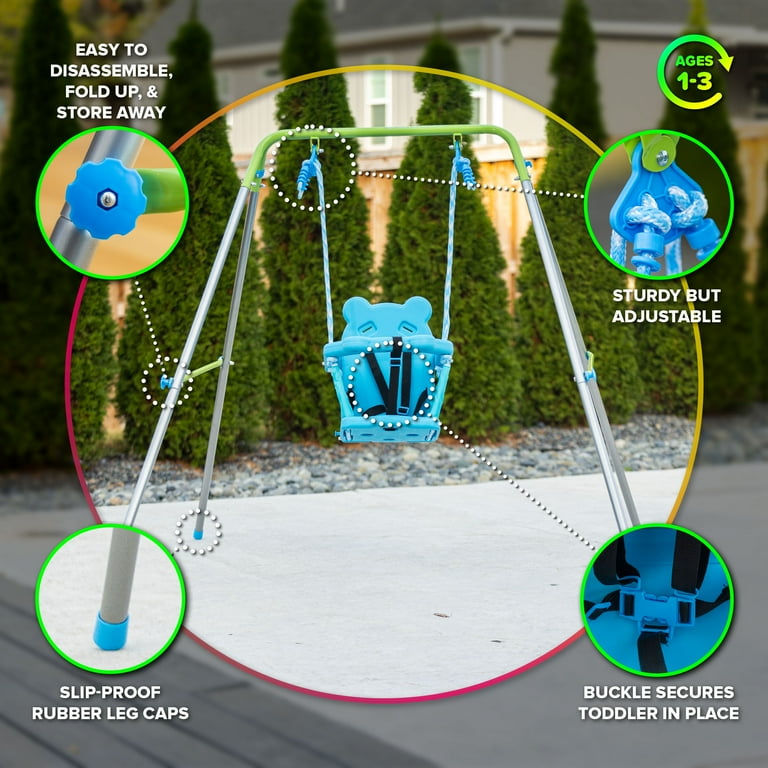 Sportspower My 1st Toddler Swing Set, Foldable Frame, Safety