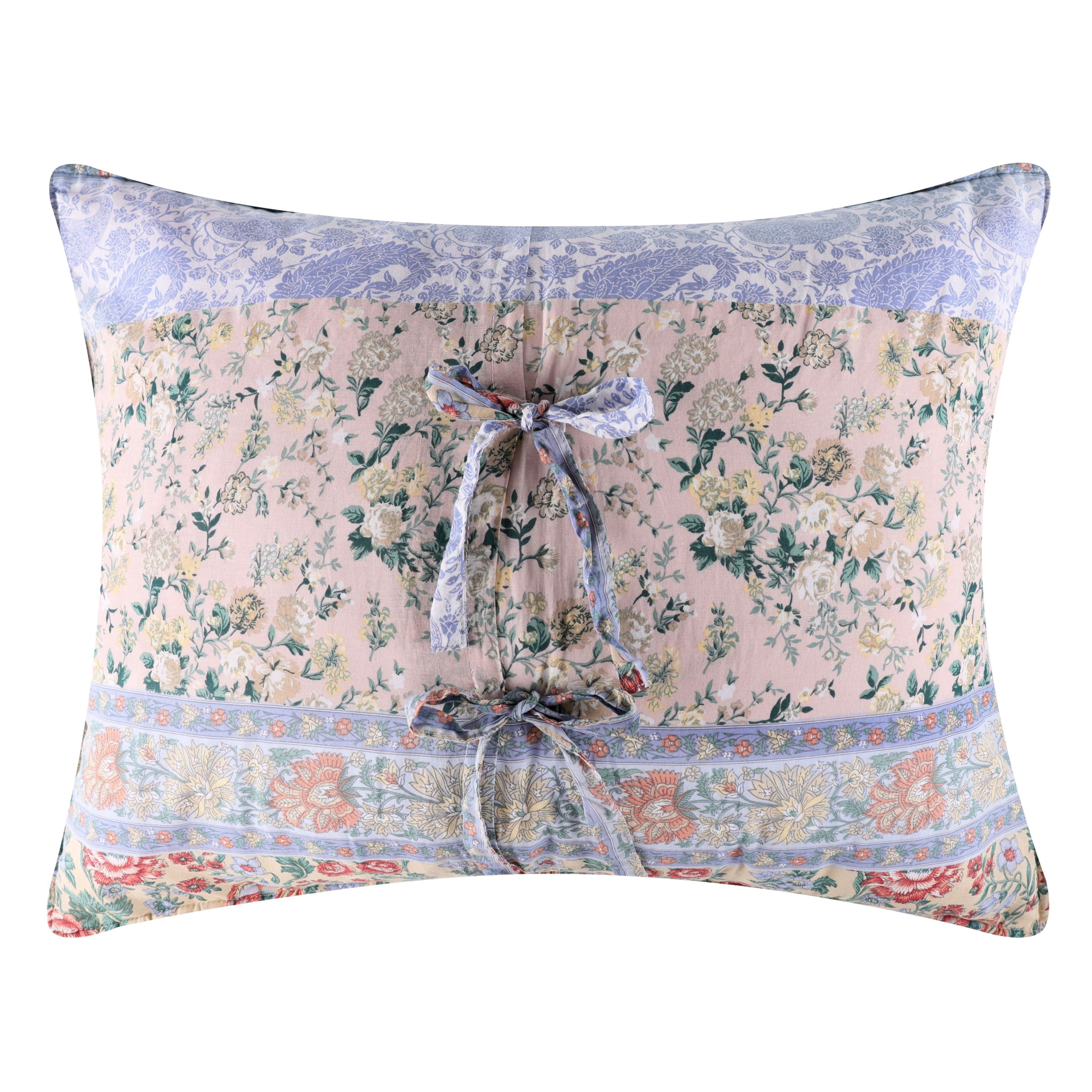 Greenland Home Fashions Kressida Multi-Floral Quilted Pillow Sham, King 20" x 36", Adult