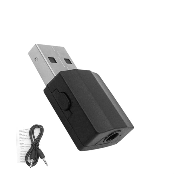 Inteprter Adaptador de audio Receptor inalámbrico USB Convertidor de audio 2 en 1 compatible con Bluetooth con entrada Cables de audio/vídeo