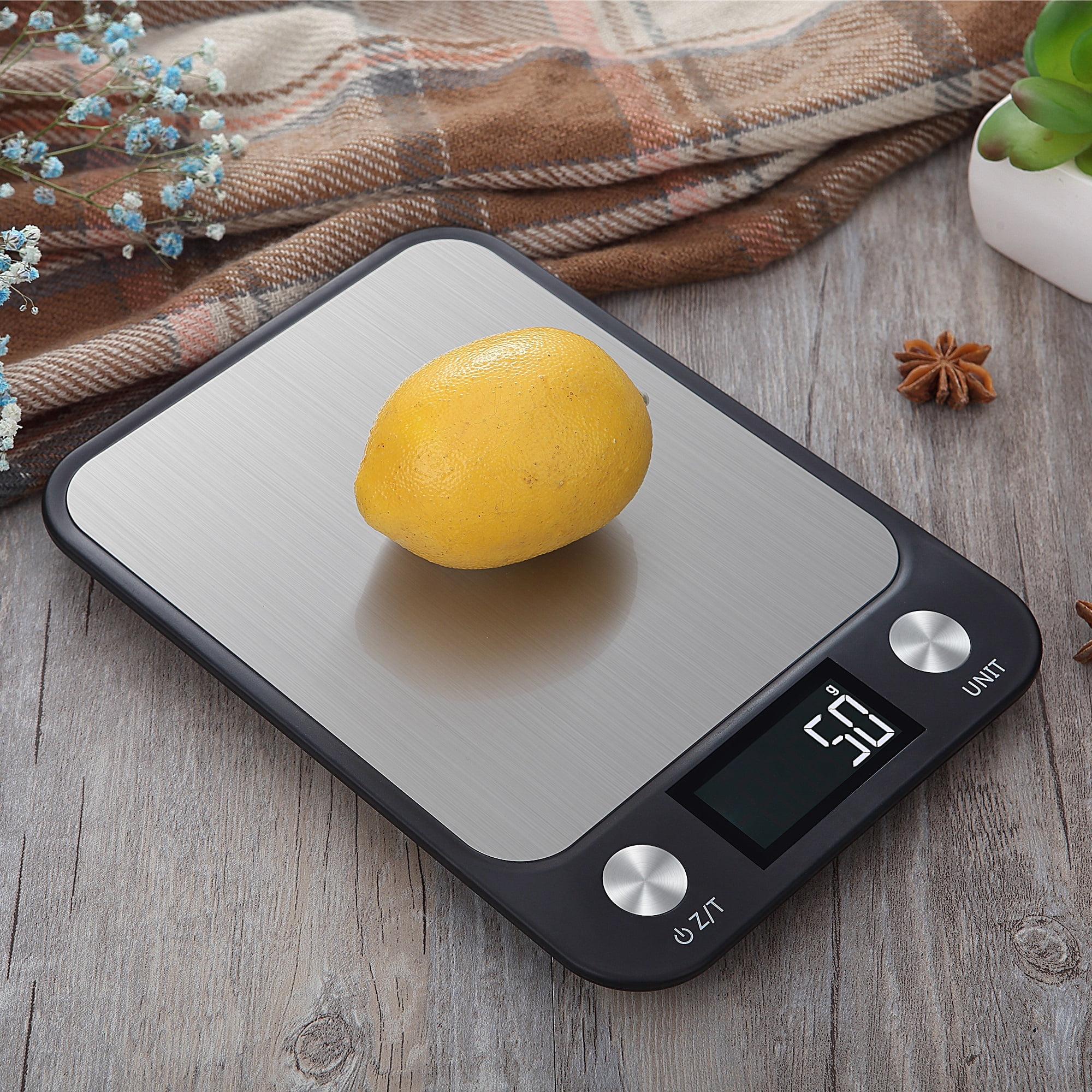 Kitchen Scale 15Kg/1g Weighing Food Coffee Balance Smart Electronic Digital Scales Stainless Steel Design for Cooking and Baking