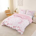 thumbnail image 3 of spefrowx Princess Rose Bow Bedding for Kids, Vintage Floral Print Duvet Cover Full, Pink Reversible, 3-Piece, 1 Duvet Cover and 2 Pillowcases, 3 of 6
