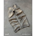 thumbnail image 3 of Pantalones vaqueros Y2K para hombre, ropa de calle, Punk Rock, Hip Hop, bordados, Retro, holgados, pantalones de pierna ancha de cintura alta, 3 of 5