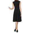 thumbnail image 3 of INSPIRE CHIC Women's Sleeveless Dress A Line Crew Neck Business Work Flare Dresses S Black, 3 of 5