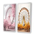 thumbnail image 3 of Designart "Magical Spin Pink Ferris Wheel Fantasy I" Amusement Parks Framed Wall Art Set Of 2 - Pink Architecture Framed Wall Art Set Of 2, 3 of 7