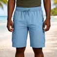 thumbnail image 2 of Men’s Casual Sports Shorts With Zipper Pocket, Nylon Spandex Quick Dry, Joggers, Workout Shorts, Elastic Waist Drawstring Straight Leg, Breathable Lightweight, Gym Running Hiking, 2 of 9
