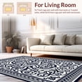 thumbnail image 2 of ODIKA 8'x10' Machine Washable Non-Slip Area Rug, Indigo Bloom Floral Knotwork High Traffic Rug, Black, 390431, 2 of 7