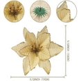 thumbnail image 3 of Liquidación de adornos para árbol de Navidad, paquete de 12, dorados, brillantes, flores artificiales de Pascua, adornos navideños., 3 of 5