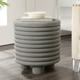 thumbnail image 4 of Evans 18" Minimalist Modern 3-Legged Drum Accent Table, Gray Frosted, 4 of 7