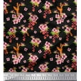thumbnail image 1 of Soimoi Polyester Crepe Fabric Leaves & Floral Artistic Printed Craft Fabric by The Yard 52 Inch Wide, 1 of 1