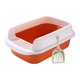 thumbnail image 5 of Caja de arena para gatos, inodoro, fácil de limpiar, extraíble, a prueba de salpicaduras, grande, duradera, semicerrada, caja de arena, contenedor Naranja Medio Fernando Bandeja de arena para gatos, 5 of 8