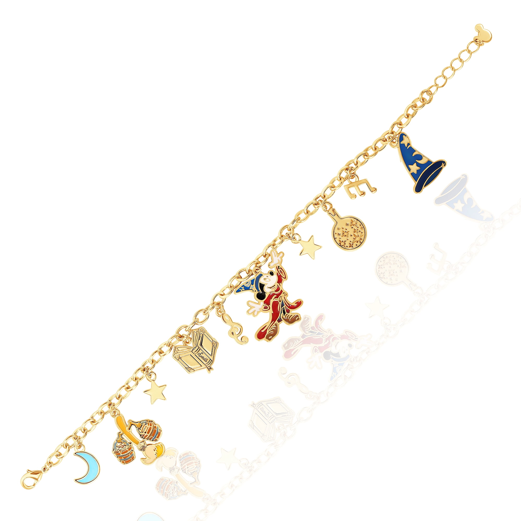 Gold disney shop charm bracelet