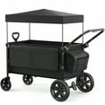 thumbnail image 6 of SACVON All-Terrain Stroller Wagon for Toddlers with Canopy, Parent Organizer, Adjustable Handlebar, 2 Cup Holders, 6 of 7