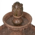 thumbnail image 6 of Alpine Corporation Outdoor 2-Tier Solar Pedestal Tulip Fountain, Cement, Gray, 6 of 12