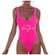 thumbnail image 1 of MKLEKYY Bikini Mujer Traje De Baño Women Fashion Letter Print Piece Swimsuit Sexy Bikini Swimwear Bathing Sleeveless Backless Swimsuit 1980, 1 of 4