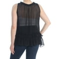 thumbnail image 2 of bar III Womens Ruffled Knit Blouse, Black, X-Large, 2 of 2