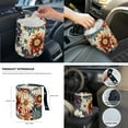 thumbnail image 6 of Jeiento Dahlia Car Seat Covers Full Set Steering Wheel Cover Seat Belt Pads Coasters Waste Bin Armrest Cover Cup Holders Rearview Mirror Cover Handbrake Cover Set 14pcs Auto Accessory Interior Decor, 6 of 7