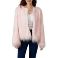 thumbnail image 1 of FOCUSNORM Women Faux Fur Coat Solid Color Open Front Long Sleeve Plus Size Jacket Warm Winter Outwear, 1 of 9