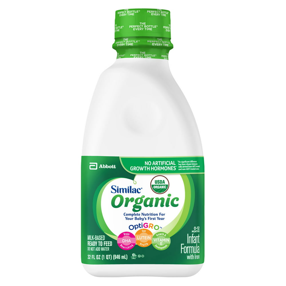 Similac Organic Infant Formula with Iron, Ready to Feed, 1 qt - Walmart