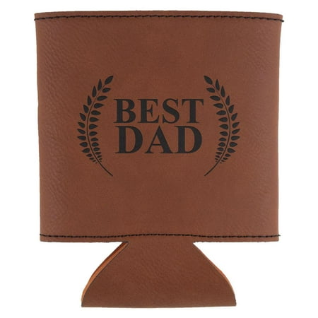 Father's Day Best Dad Laurel Etched Leatherette Can