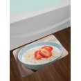 thumbnail image 2 of Oatmeal Bath Mat, Photo of Fresh Strawberries Healthy Food with Milk, Plush Bathroom Decor Mat with Non Slip Backing, 29.5" X 17.5", Multicolor, by Ambesonne, 2 of 2