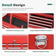 SUNCROWN 8-Drawer Metal Tool Chest, Rolling Tool Cart with Wheels,2 in 1 Detachable Tool Cabinets,Tool Box,Liners and Locking System for Garage,Warehouse,Workshop, Barbershop(Red)