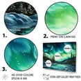 thumbnail image 3 of Designart "Winter Charm Of Green Northern Lights" Northern Lights Floater Framed Canvas Wall Art, 3 of 5
