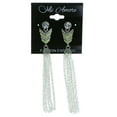 thumbnail image 2 of Crystal Accented Dangle Earrings With Chain Tassels Silver-Tone, 2 of 2